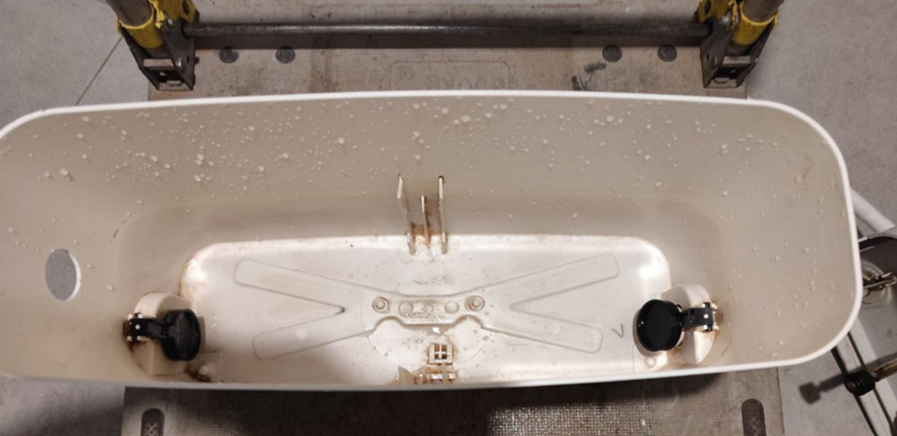 Pantry pump container after servicing with all sludge and dirt cleaned out